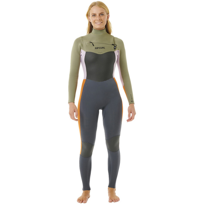 2023 Rip Curl Mujer Dawn Patrol 4/3mm Chest Zip Neopreno 14TWFS - Charcoal